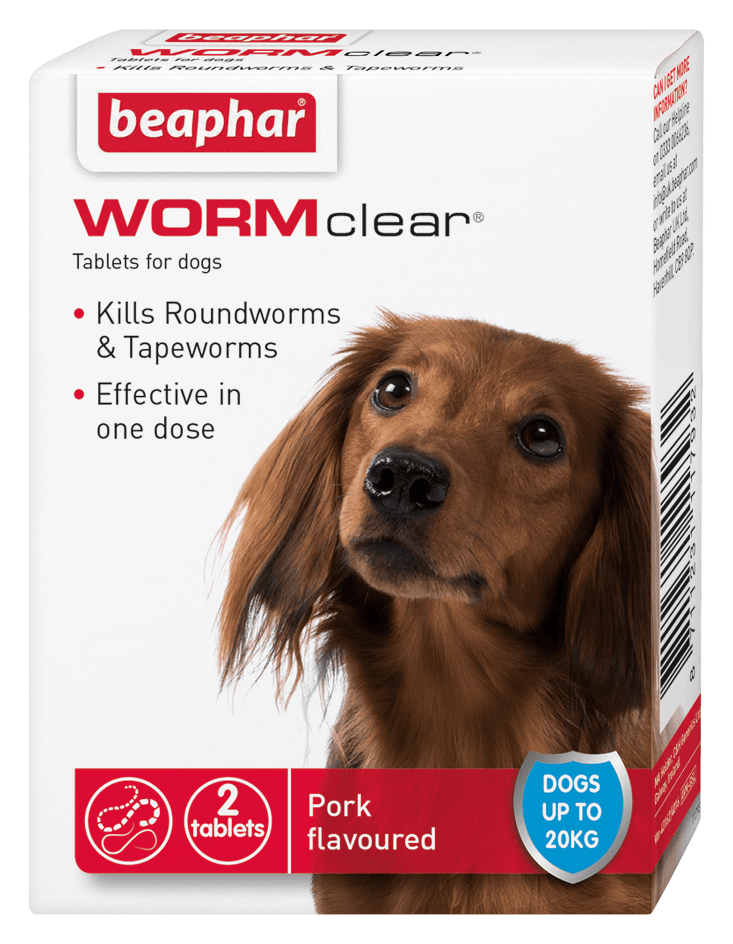 Beaphar WORMclear Dog to 20kg 2 tabs x6 - North East Pet Shop Beaphar