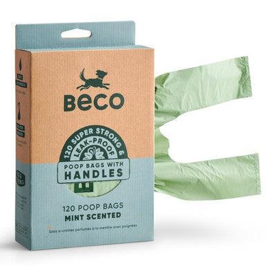 Beco Mint Scented Recycled Poop Bags with Handles x120 Pack - North East Pet Shop Beco