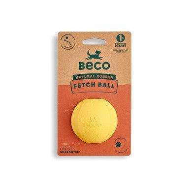 Beco Natural Rubber Fetch Ball Yellow - North East Pet Shop Beco