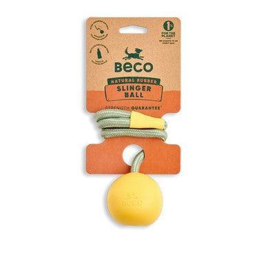 Beco Natural Rubber Slinger Toy for Fetch Yellow - North East Pet Shop Beco