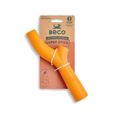 Beco Natural Rubber Super Stick Dog Toy Orange - North East Pet Shop Beco