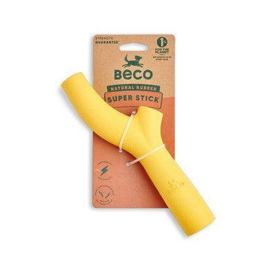 Beco Natural Rubber Super Stick Dog Toy Yellow - North East Pet Shop Beco