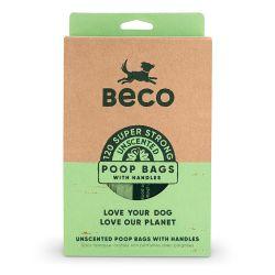 Beco Poop Bags Unscented with Handles 120 Pack, 120's - North East Pet Shop Beco