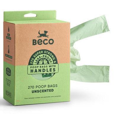 Beco Unscented Recyled Poop Bags with Handles x270 Pack - North East Pet Shop Beco