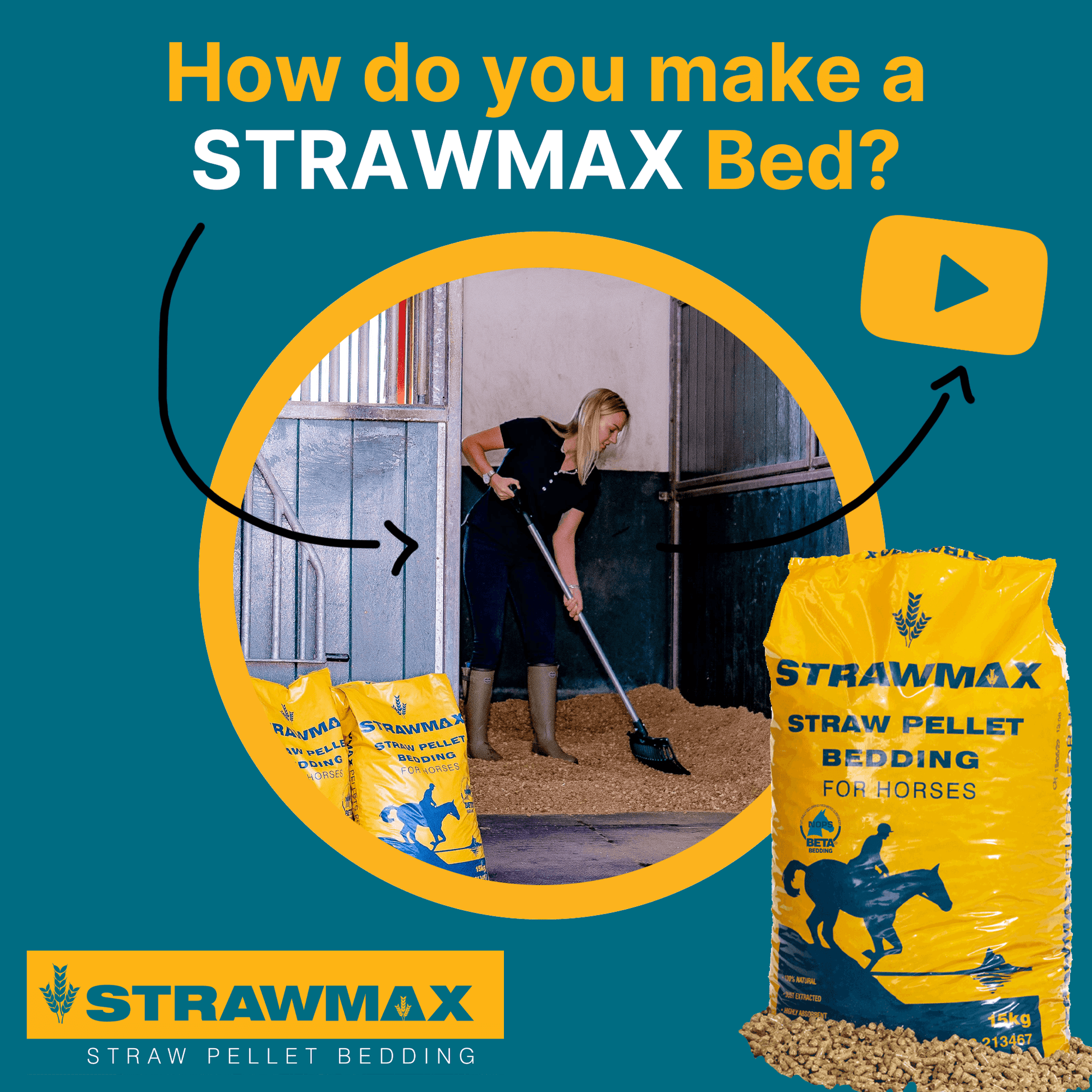 Bedmax Strawmax Straw Pellet 15kg - North East Pet Shop Bedmax