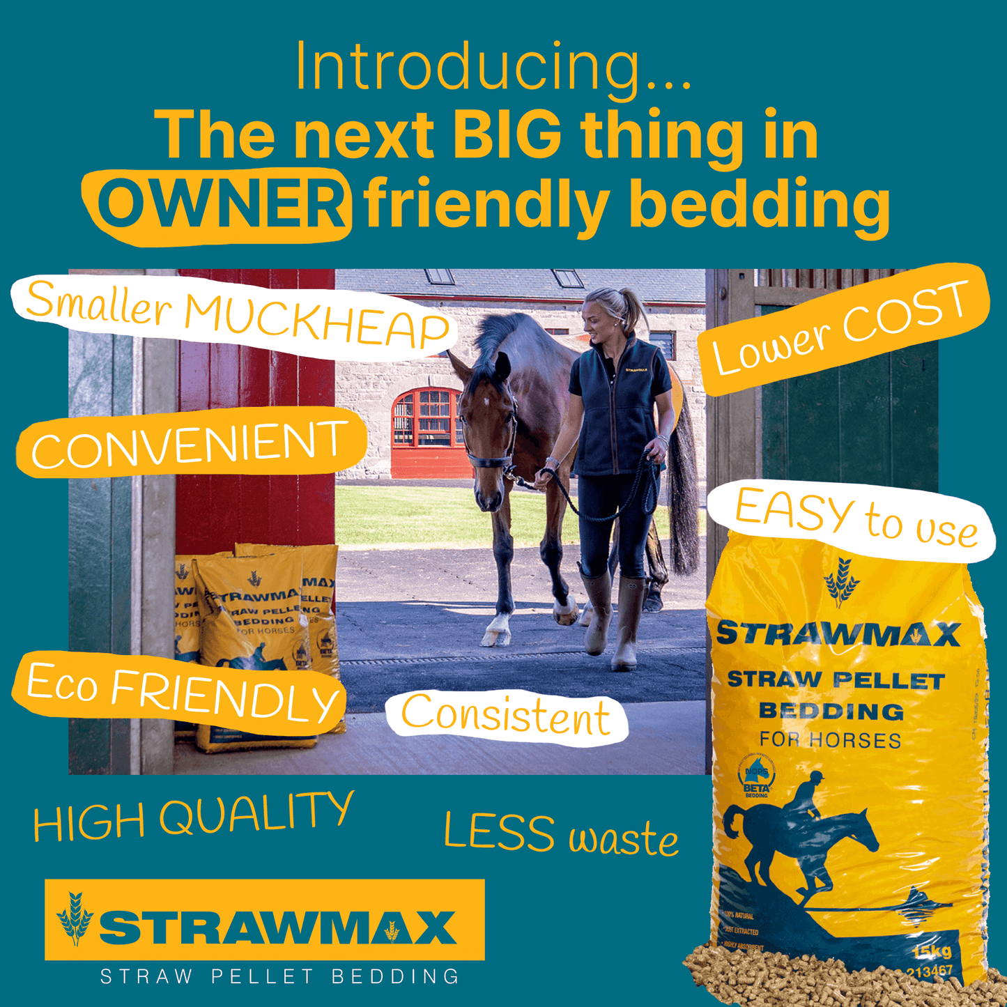 Bedmax Strawmax Straw Pellet 15kg - North East Pet Shop Bedmax