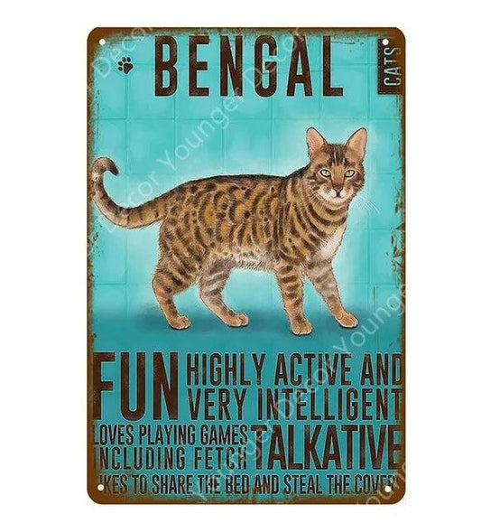 Bengal Cat Tin Sign - North East Pet Shop North East Pet Shop