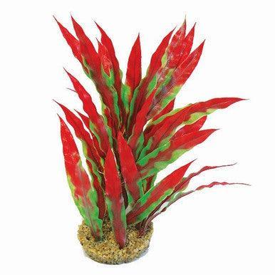 Betta 10Inch Green and Red Plastic Plant With Sand Base - North East Pet Shop Betta