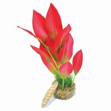 Betta 8 Inch Red Flame Silk Plant With Sand Base - North East Pet Shop Betta
