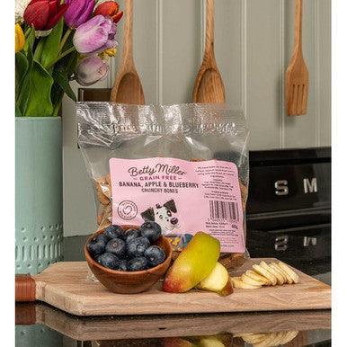 Betty Millers Grain Free Banana Apple and Blueberry Bones 400g - North East Pet Shop Betty Millers