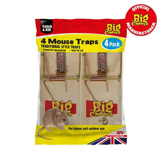 Big Cheese Wooden Mouse Trap 4pack - North East Pet Shop Big Cheese