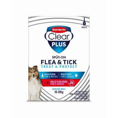 BM Clear PLUS 134mg / 120.6mg Spot On Solution for Medium Dogs 1T - North East Pet Shop Bob Martin