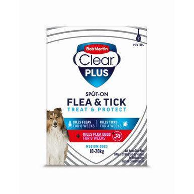 BM Clear PLUS 134mg / 120.6mg Spot On Solution for Medium Dogs 3T - North East Pet Shop Bob Martin