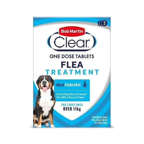 Bob Martin Clear Flea Treatment Tablets for Large Dog over 11kg 3 tablets - North East Pet Shop Bob Martin