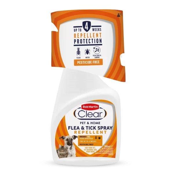 Bob Martin Clear Pet & Home Flea & Tick Spray Repellent 300ml - North East Pet Shop Bob Martin