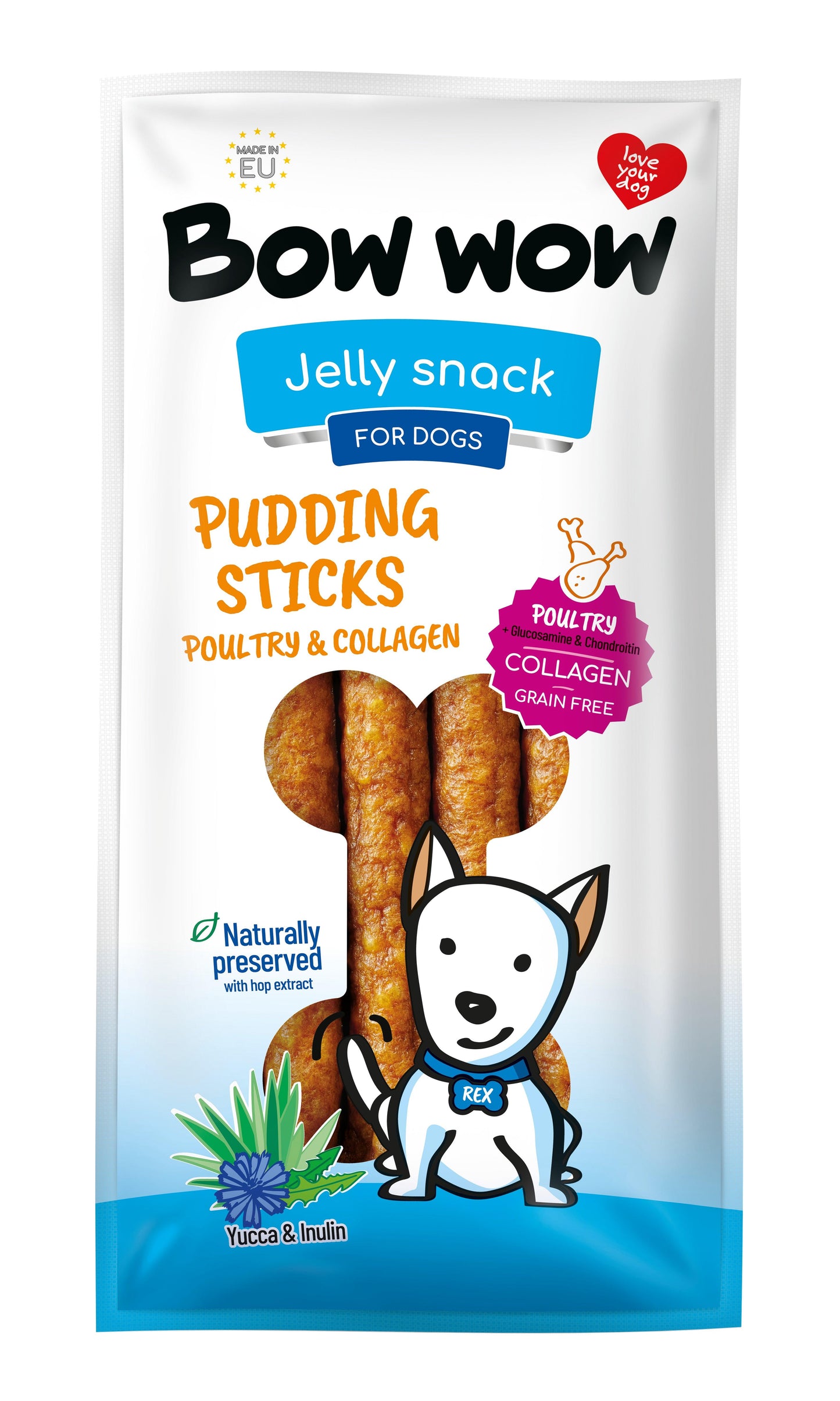 Bow Wow Pudding Sticks Chicken 170g - North East Pet Shop Bow Wow