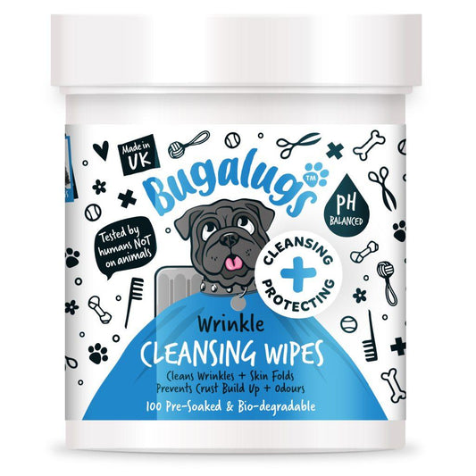 Bugalugs Wrinkle Cleansing Wipes - North East Pet Shop Bugalugs
