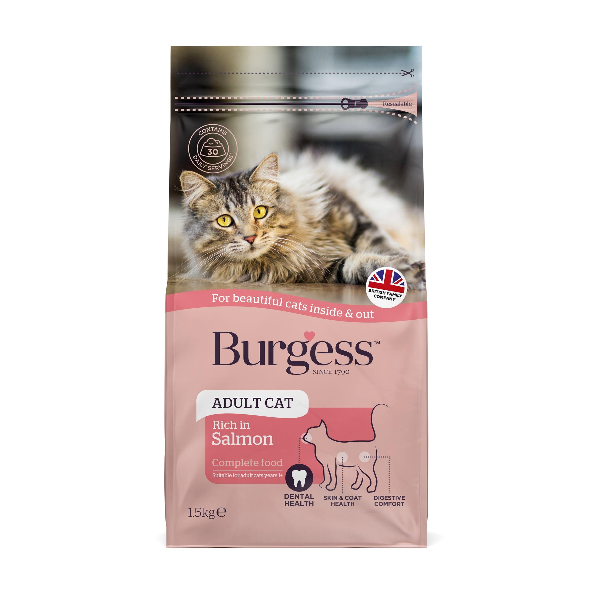 Burgess Adult Cat Rich in Scottish Salmon - North East Pet Shop Burgess