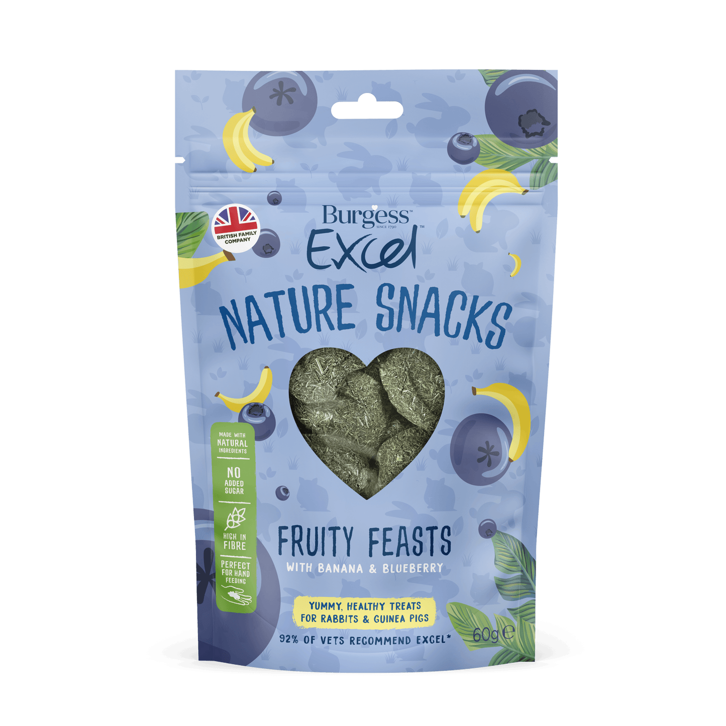 Burgess Excel Nat Snack F Feasts 12x60g - North East Pet Shop Burgess