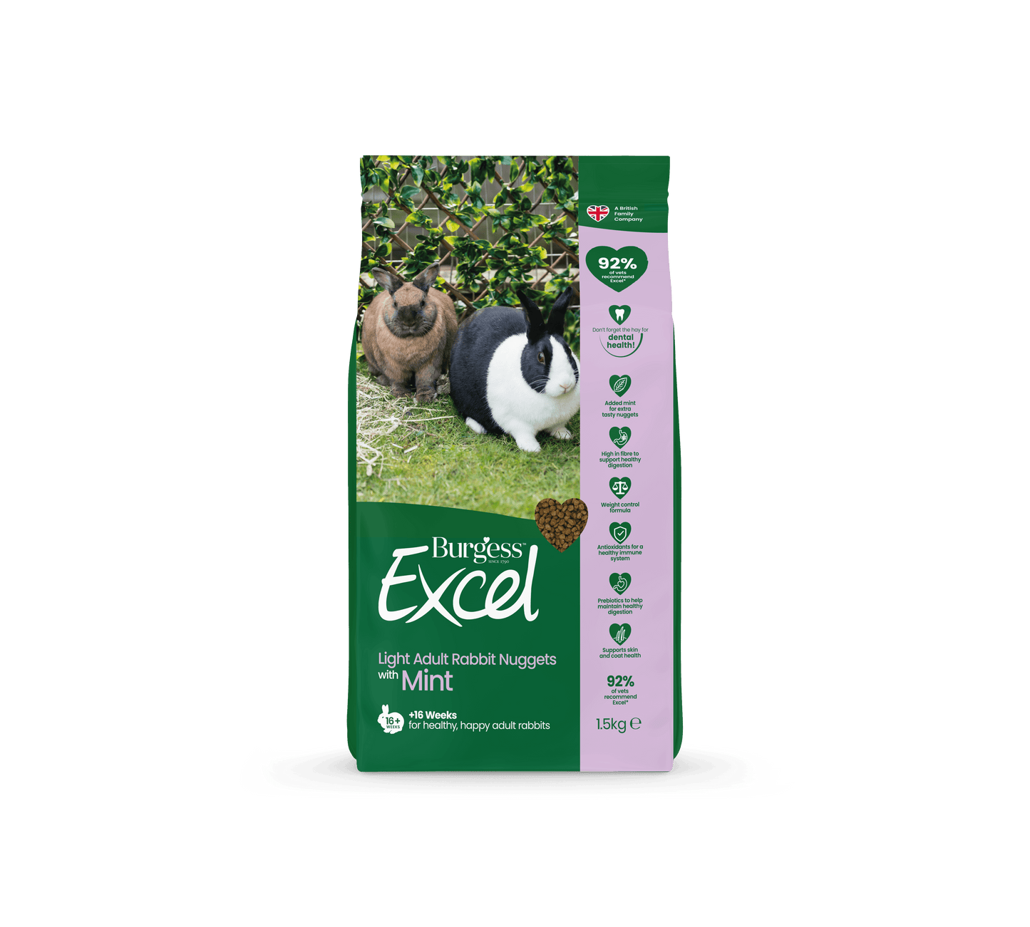 Burgess Excel Rabbit Light 4x1.5kg - North East Pet Shop Burgess