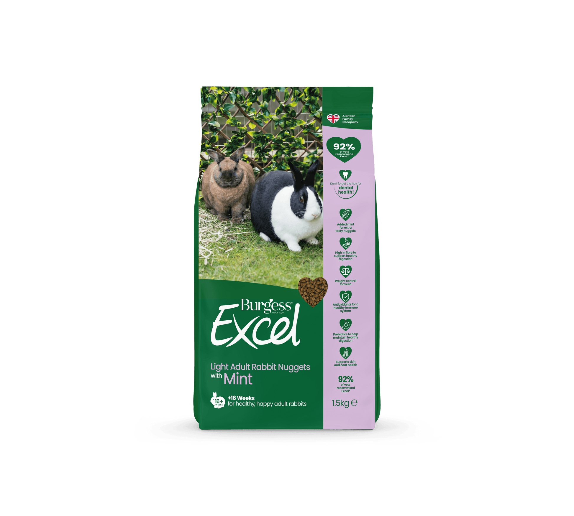 Burgess Excel Rabbit Light 4x1.5kg - North East Pet Shop Burgess