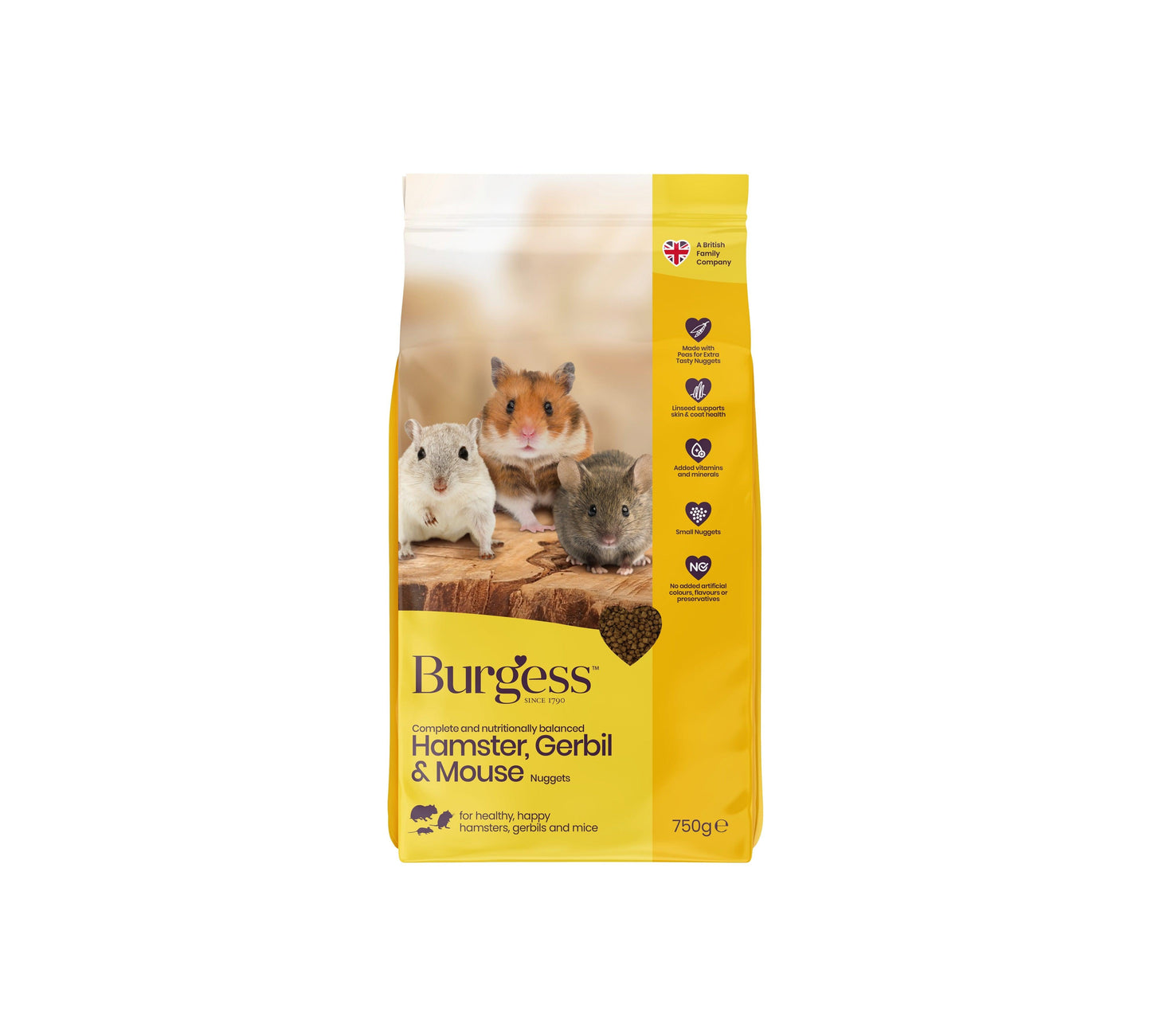 Burgess Hamster Gerbil & Mouse 3x750g - North East Pet Shop Burgess