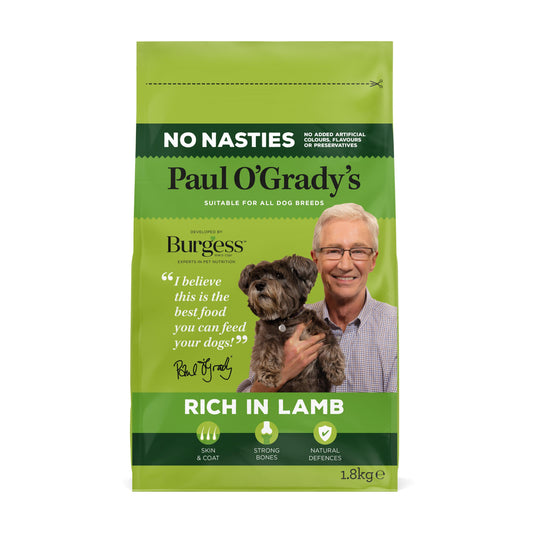 Burgess Paul O Grady Dog Lamb 4x1.8kg - North East Pet Shop Burgess