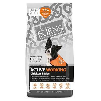 Burns Active Working Chicken & Rice 12kg - North East Pet Shop Burns