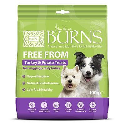 Burns Free From Turkey Treats 100g - North East Pet Shop Burns