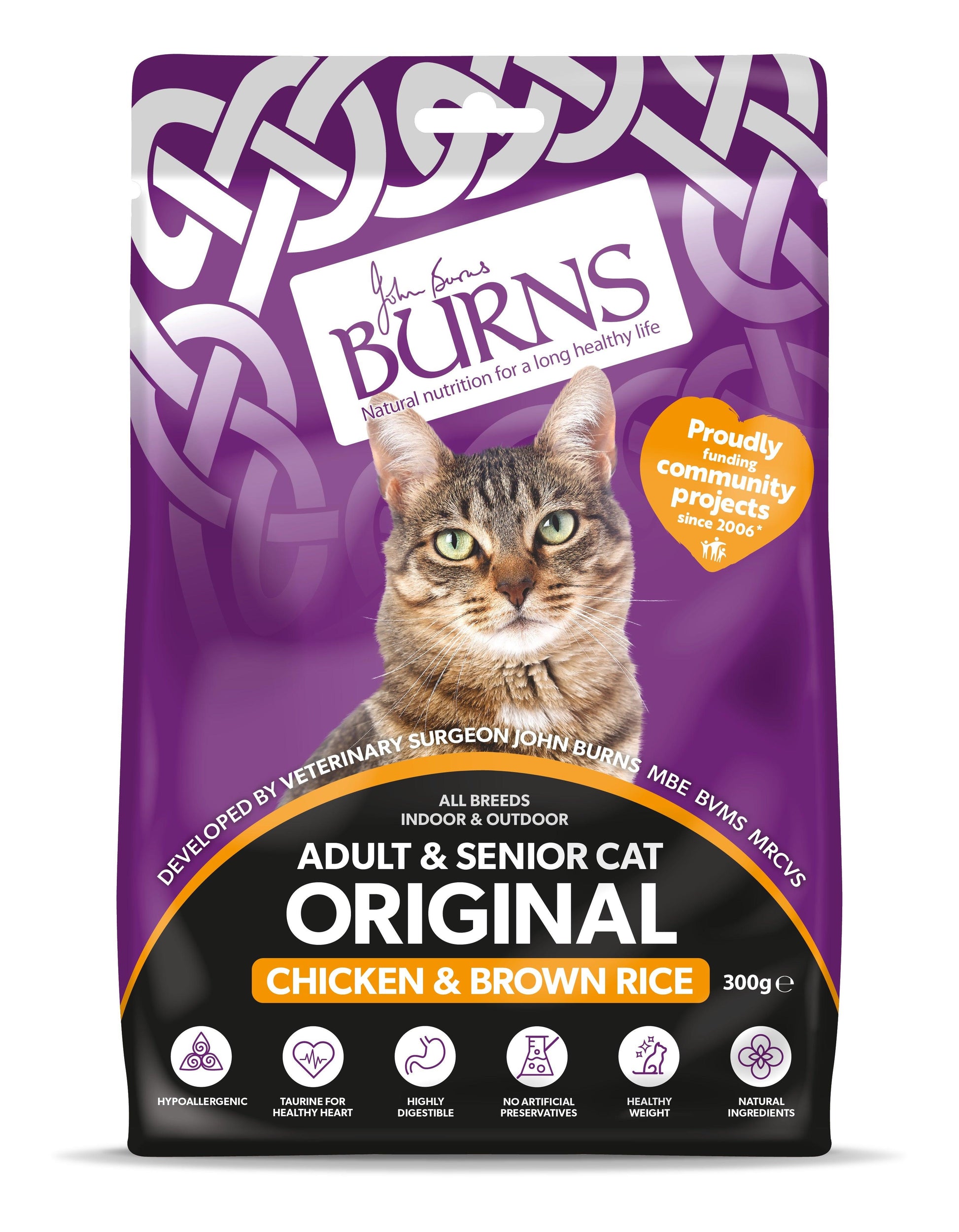 Burns Original Cat Chicken & Rice10x300g - North East Pet Shop Burns