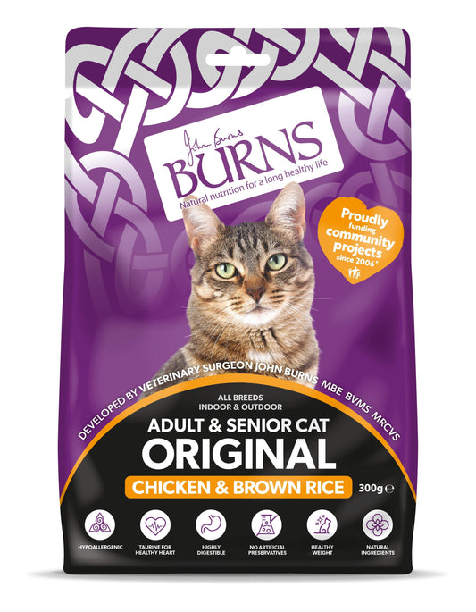 Burns Original Cat Chicken & Rice10x300g - North East Pet Shop Burns