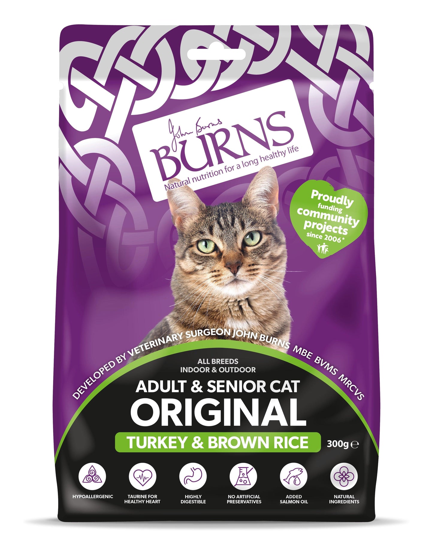 Burns Original Cat Turkey & Rice 10x300g - North East Pet Shop Burns