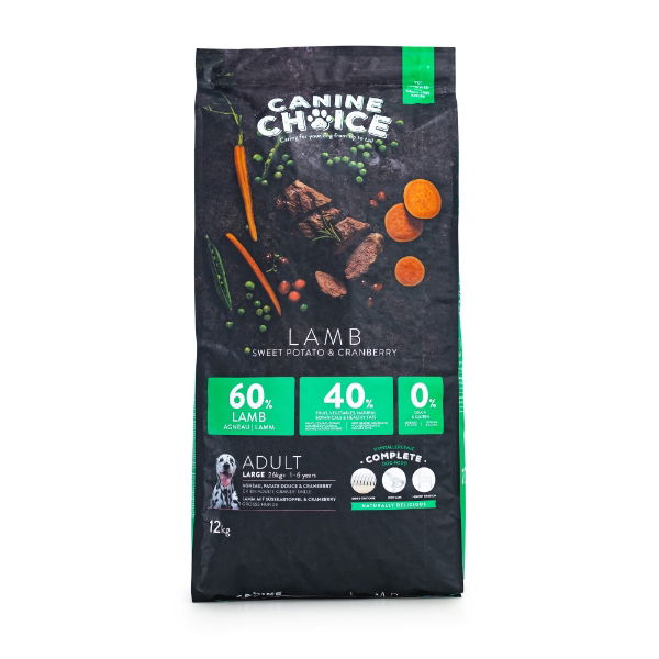 Canine Choice Super Premium Gf Large Adult Dry Lamb 12kg - North East Pet Shop Canine Choice