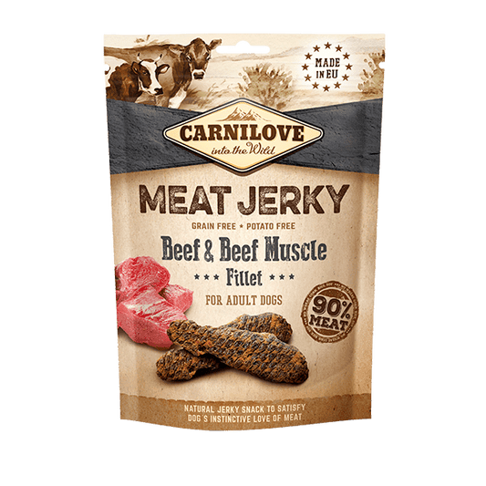 Carnilove Beef & Beef Muscle Fillet Meat Jerky Dog Treats - North East Pet Shop Carnilove