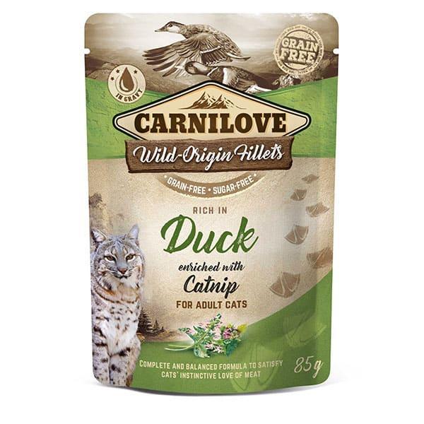 Carnilove Duck with Catnip Cat Wet Food 24 x 85g Pouches - North East Pet Shop Carnilove