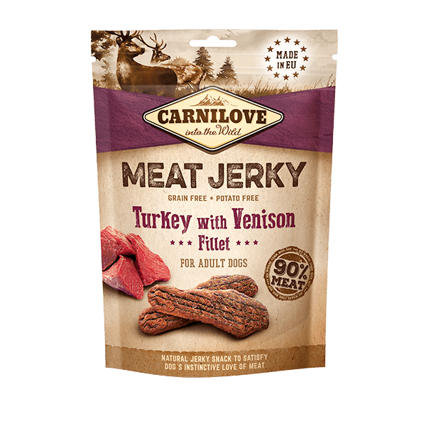 Carnilove Jerky Turkey with Venison Fillet - North East Pet Shop Carnilove