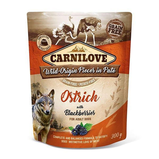 Carnilove Ostrich with Blackberries Wet Dog Food 12 x 300g - North East Pet Shop Carnilove