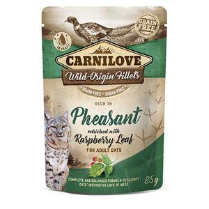 Carnilove Rich in Pheasant Enriched with Raspberry Leaves Wet Cat Food 24 x 85g Pouches - North East Pet Shop Carnilove