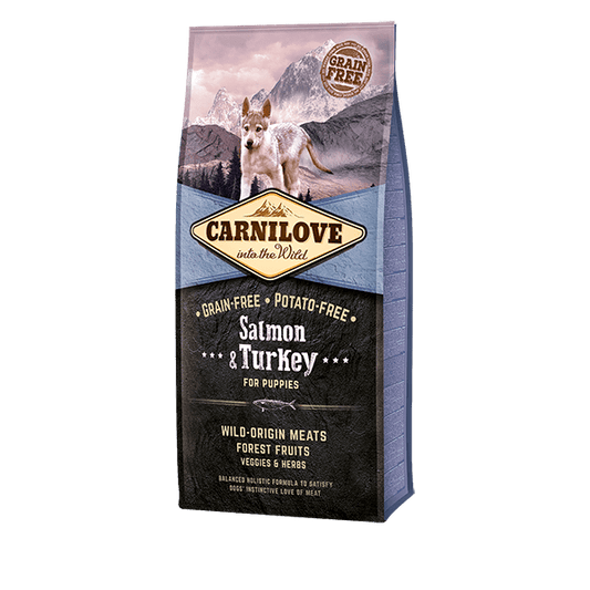 Carnilove Salmon & Turkey Puppy Dry Dog Food - North East Pet Shop Carnilove