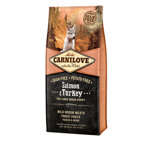 Carnilove Salmon & Turkey Puppy Food for Large Breeds - North East Pet Shop Carnilove