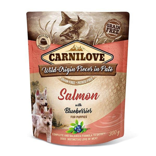 Carnilove Salmon with Blueberries Puppy (Wet Pouch) - North East Pet Shop Carnilove