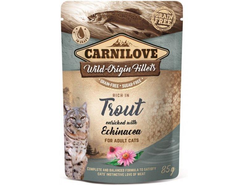 Carnilove Trout with Echinacea Wet Cat Food 24 x 85g Pouches - North East Pet Shop Carnilove