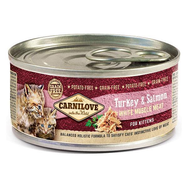 Carnilove Turkey & Salmon Kitten Wet Cat Food 12 x 100g Tins - North East Pet Shop Carnilove