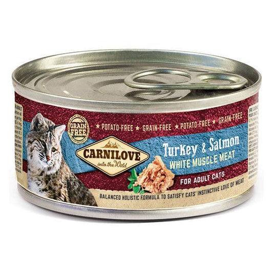 Carnilove Turkey & Salmon Wet Cat Food 12 x 100g Tins - North East Pet Shop Carnilove