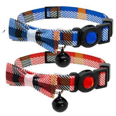 Cat Circus Collar Jewelled Tartan Bow Red - North East Pet Shop Cat Circus