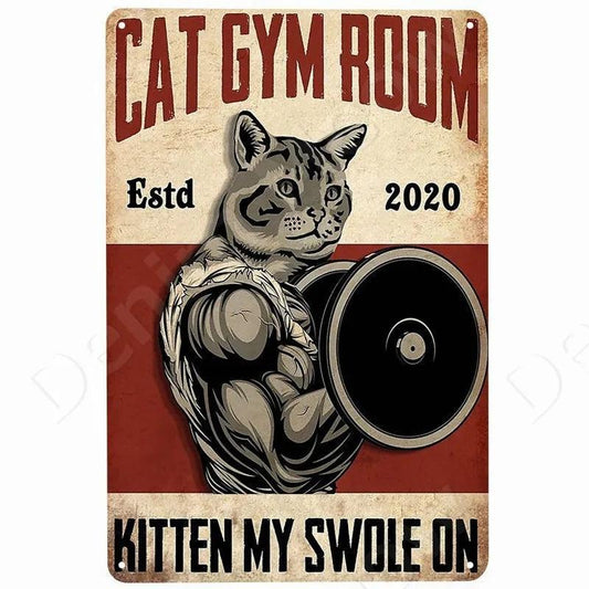 Cat Gym Room Tin Sign - North East Pet Shop Dog Shack UK