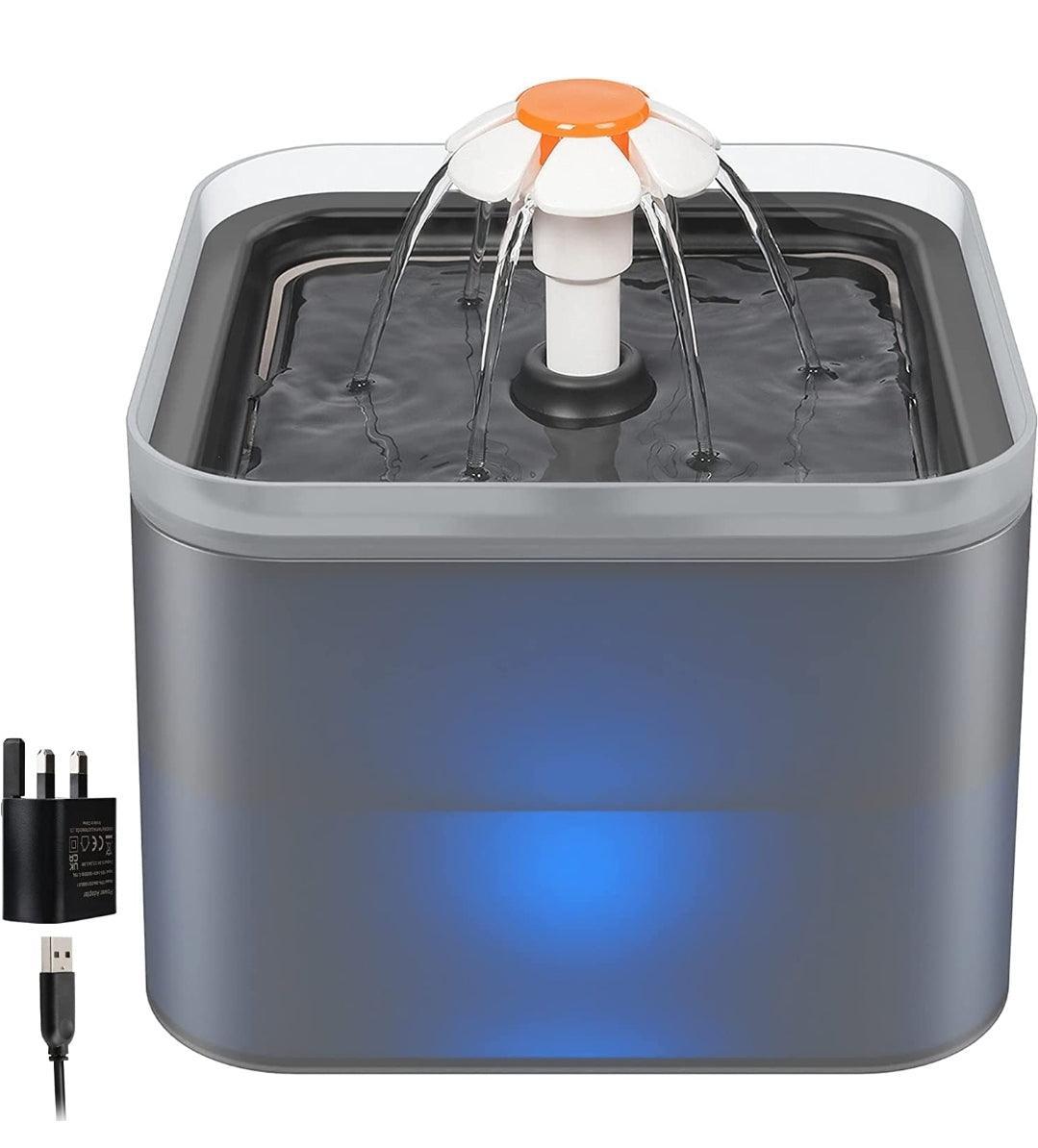 Cat Water Fountain with LED Light and Activated Carbon Filter, 2L - North East Pet Shop Nicrew