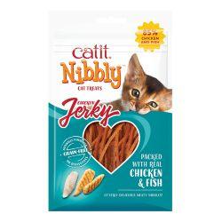 Catit Nibbly Jerky Chicken & Fish Treats, 30g - North East Pet Shop Catit