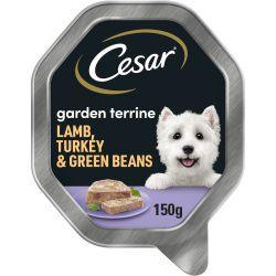 Cesar Garden Terrine Wet Dog Food with Juicy Lamb and Turkey and Green Beans in Loaf, 14 x 150g - North East Pet Shop Cesar