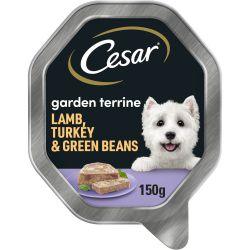 Cesar Garden Terrine Wet Dog Food with Juicy Lamb and Turkey and Green Beans in Loaf, 150g - North East Pet Shop Cesar